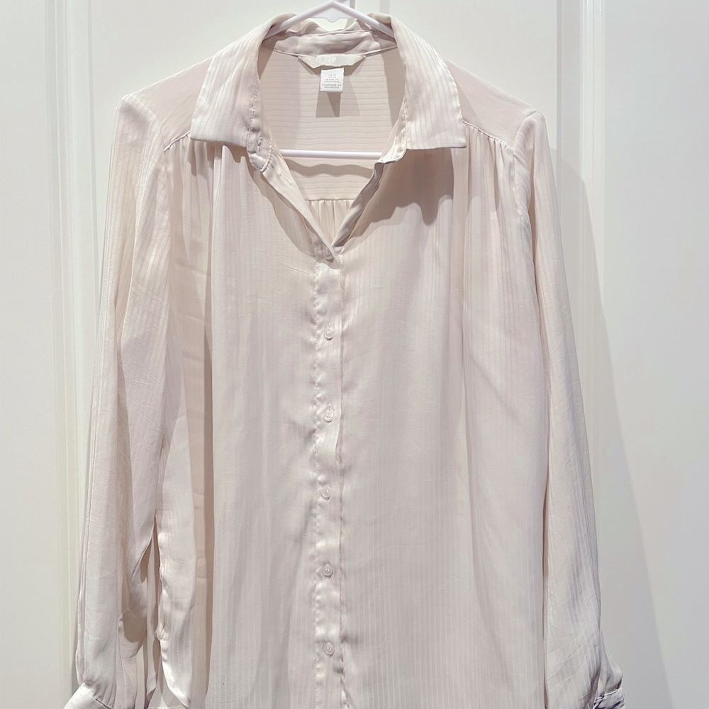 Cream button down shirt